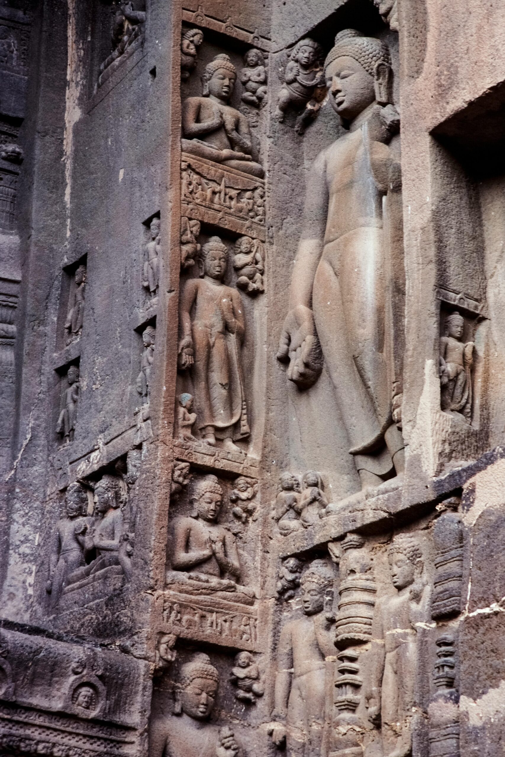 Detailed carvings on ancient Indian temple walls showcasing cultural heritage.